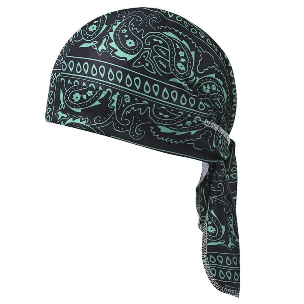 Lightweight Paisley Print Hijab Caps Breathable Quick Dry Bandana Headscarf Comfortable Adjustable Pirate Hat Sports