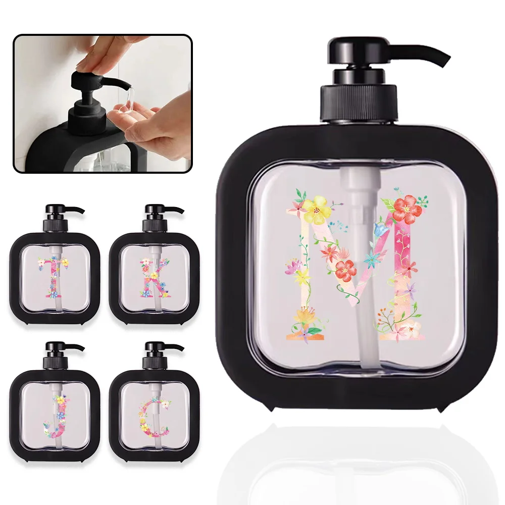 

Portable Press Type Lotion Bottle Detachable Soap Dispenser Large Capacity Foam Split Bottle Home Bathroom Pink Letter Pattern