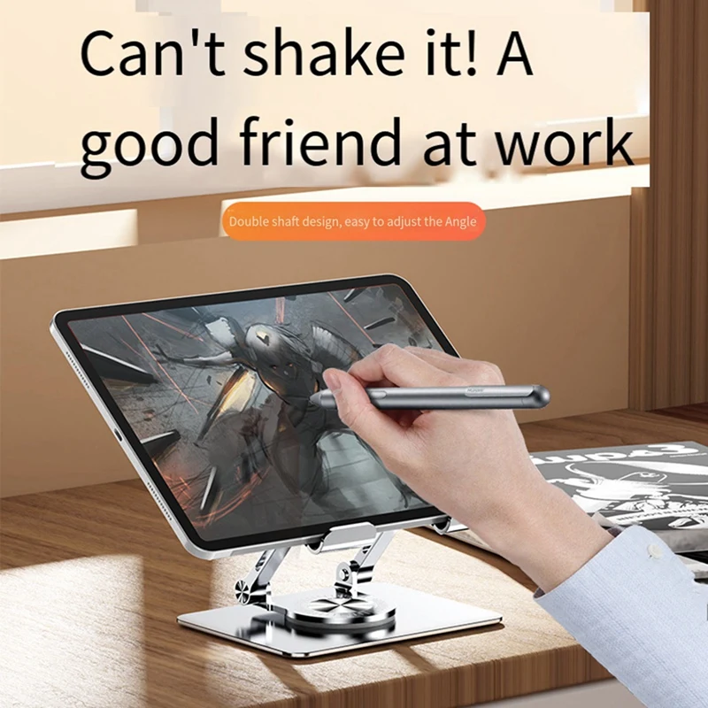 Universal Laptop Stand With 360° Rotating Base, Adjustable Height Multi-Angle, Foldable Mounted Reading Bookshelf-AC47