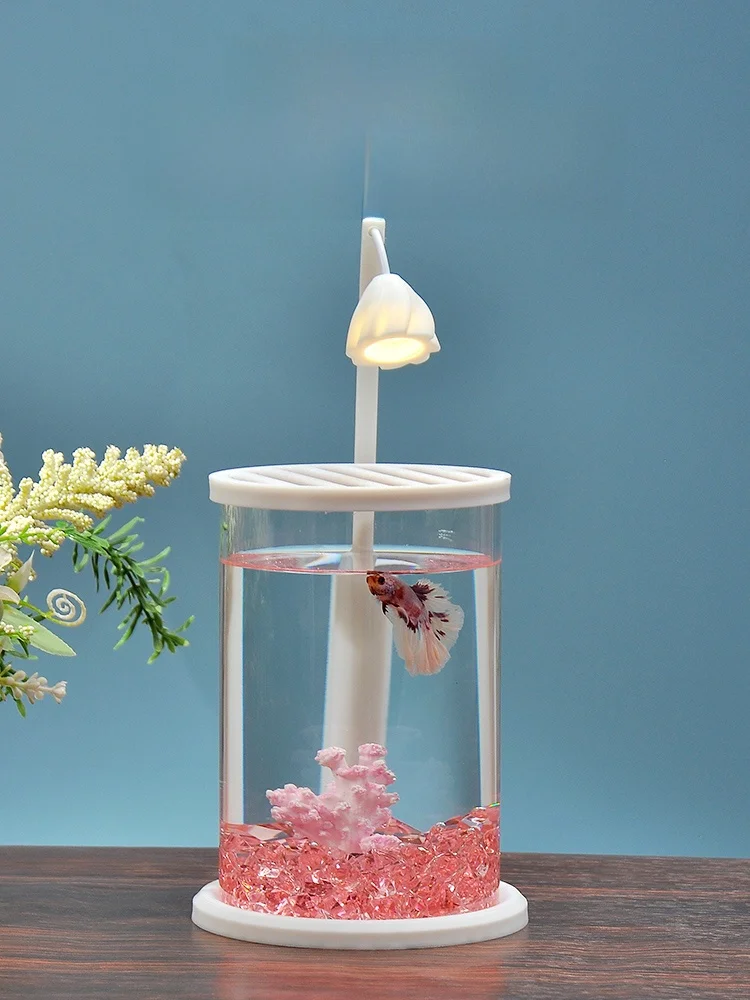 Creative Glass Desktop Fish Tank  Biotope Design Home Living Room Decoration Fishery Viewing Aquarium for Children Study