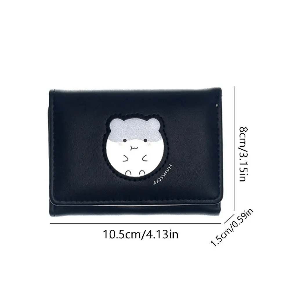 Uroczy portfelik z ekoskóry z nadrukiem chomika, składany portmonetka na monety, portfel na drobne, etui na karty bankowe, organizer na karty, do użytku na zewnątrz.