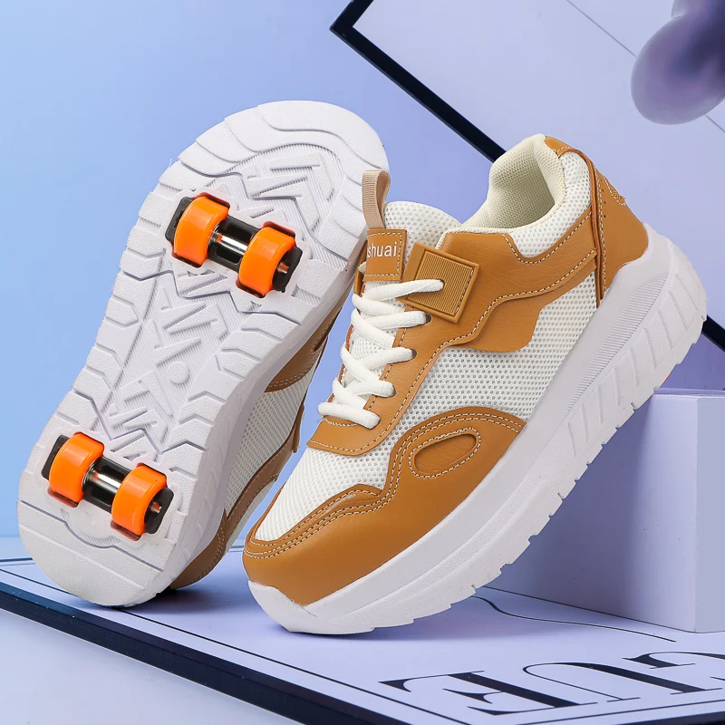 Boys Girls Roller Shoes High Quality Retractable Fashion Casual With 4 Wheels Children Youth  Urban Walking Street Skate Shoes