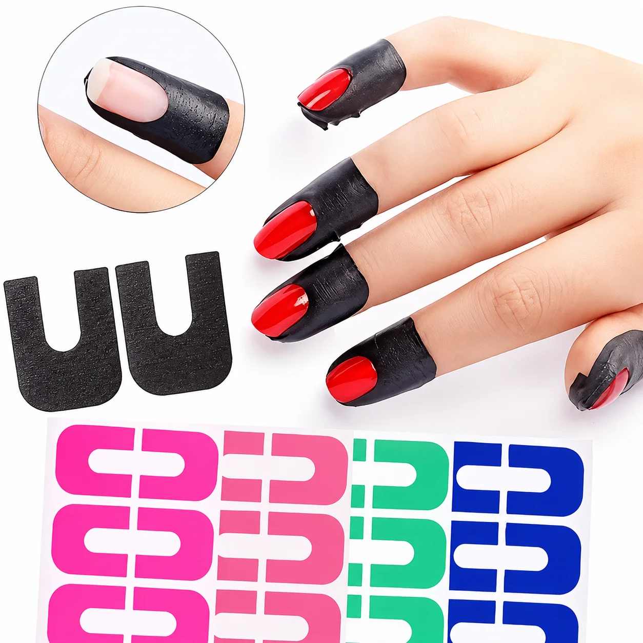 30/60Pcs Nail Polish Protection Film Non Painted Finger Edge Protection Sticker Avoid Nail Art From Dirtying The Skin Tools