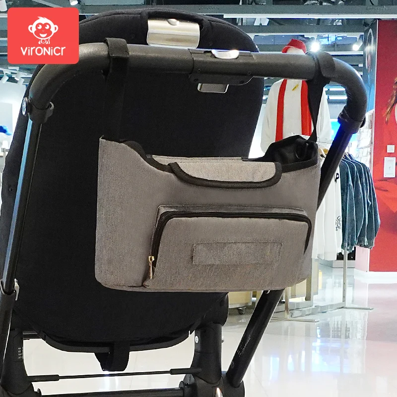 Stroller Bag Baby Diaper Mummy Bag Large Capacity Stroller Organizer Cup Holder Feeding Bottle Stroller Accessories Hanging Bag