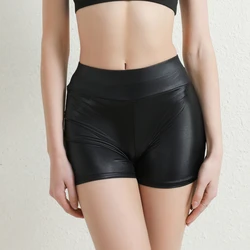Women Faux Leather Shorts High Waist Push Up Black Short Joggers Sports Fitness Womens Sexy Slim Shorts Spodenki Damskie New