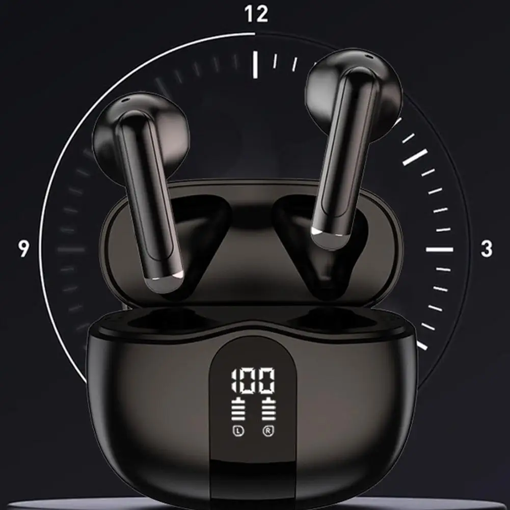 

Wireless Earphones with Bluetooth 5.3, Quad-Mic Call Wireless Noise Playtimes Reduction Bluetooth Earbuds Headphones 50H EN U0D1