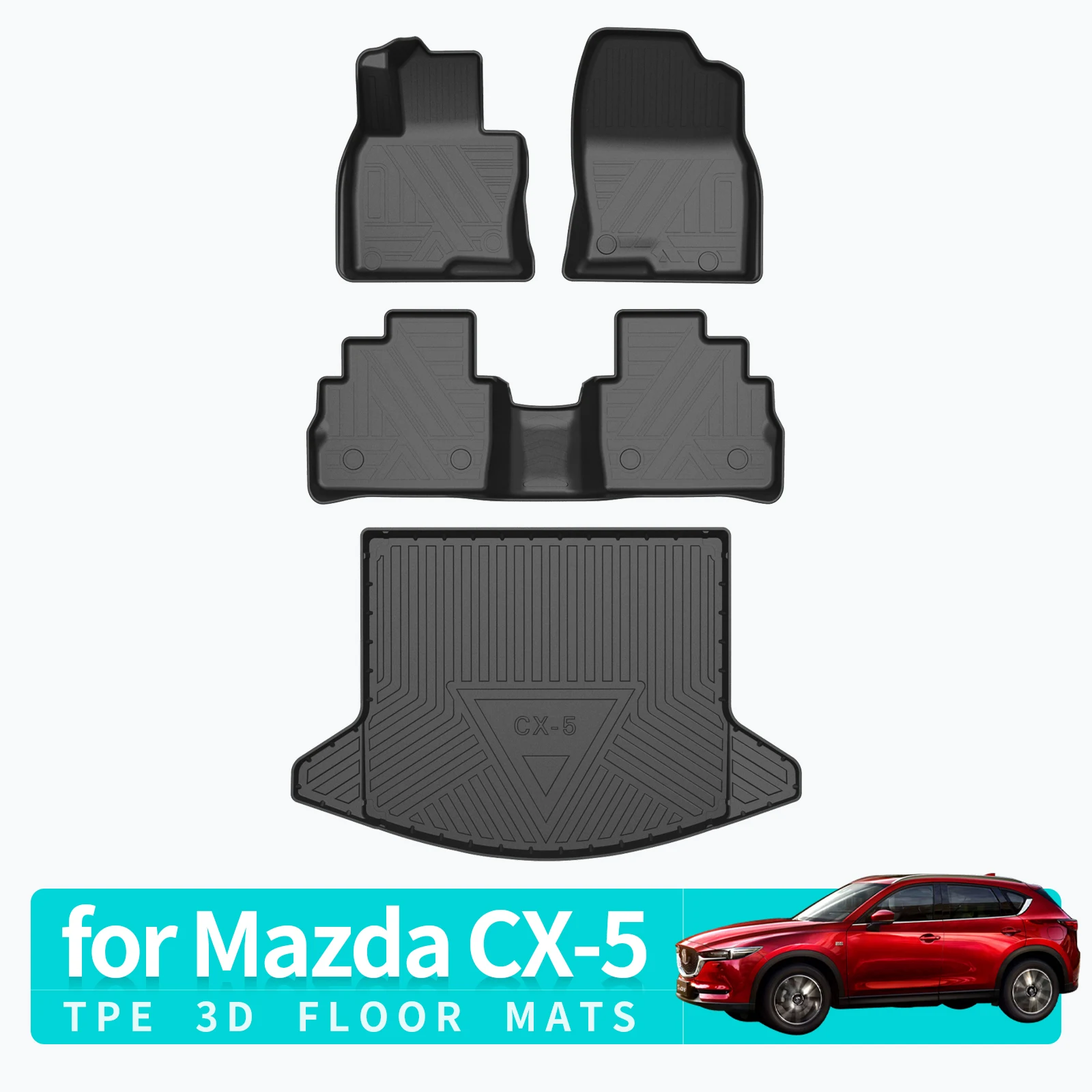 

Trunk Backrest Pad TPE for Mazda CX-5 2017-2023 CX5 Car Floor Mats