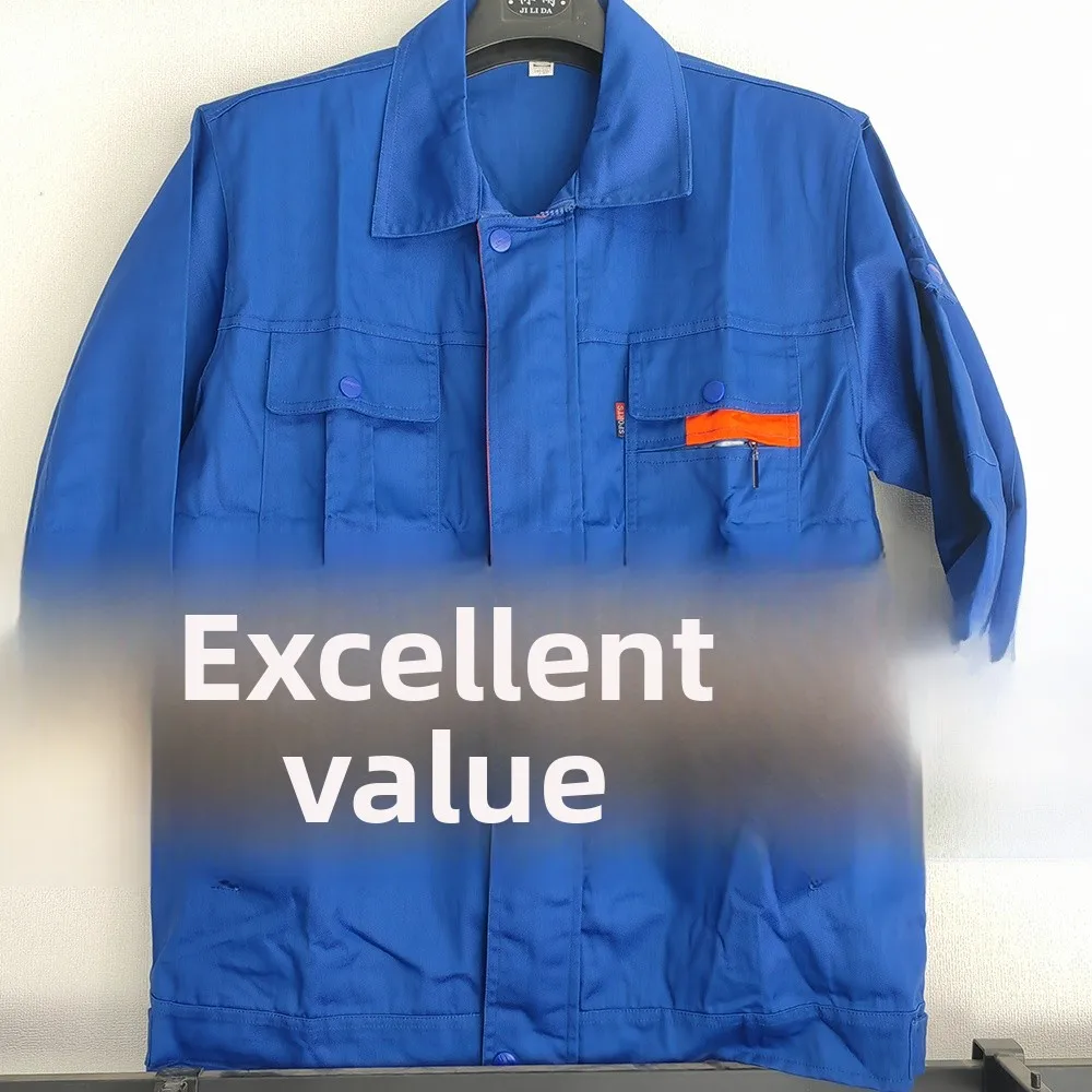 

Blue Workwear Jaet ex Spring Autumn Work orm Multi-ket W Full Proc Polyester Fabric Long Sve Loose Fit