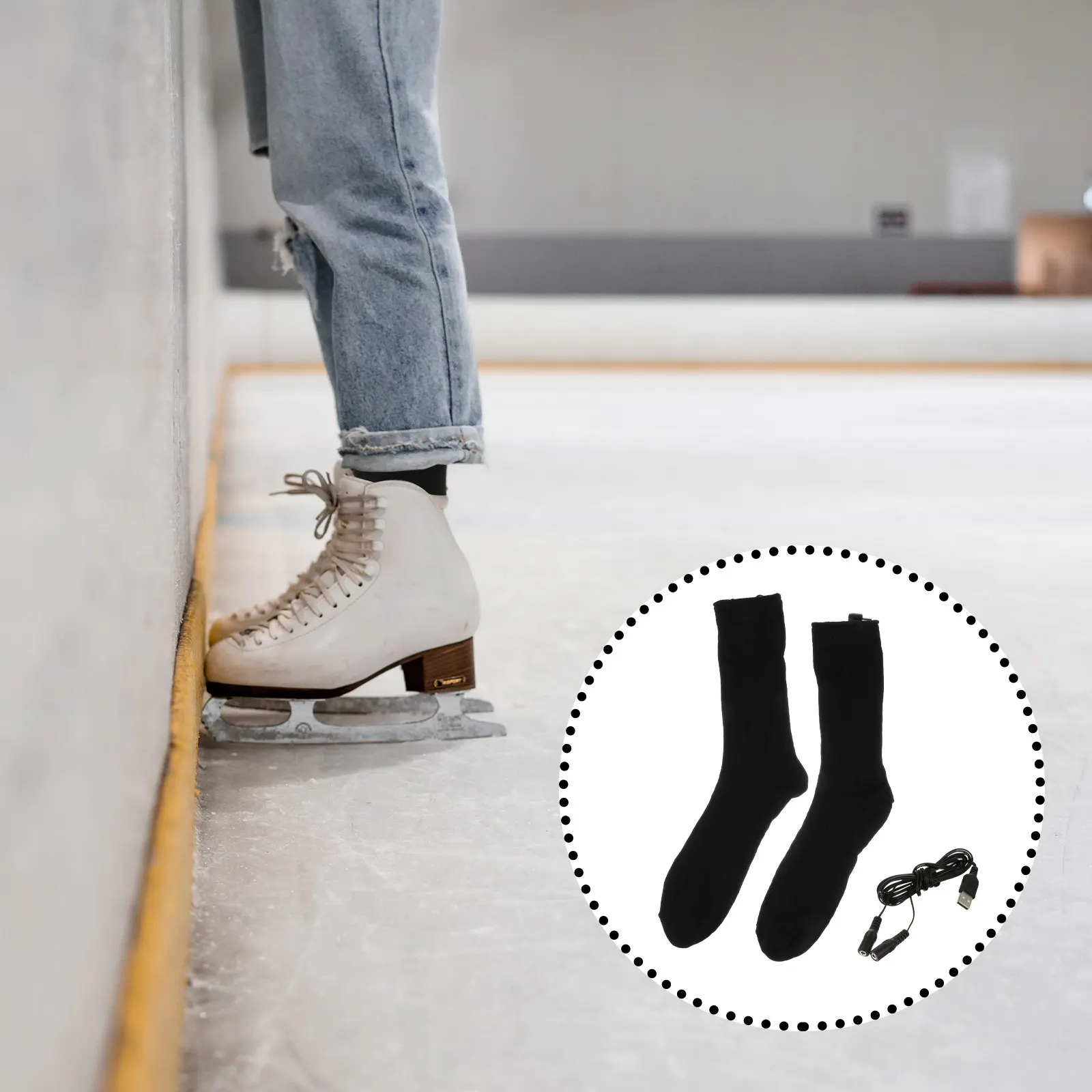 

1Pair Electric Heated Socks Premium Cotton Warm Socks with Intelligent Temp Control Ideal for Skiing Hiking Camping Winter Use