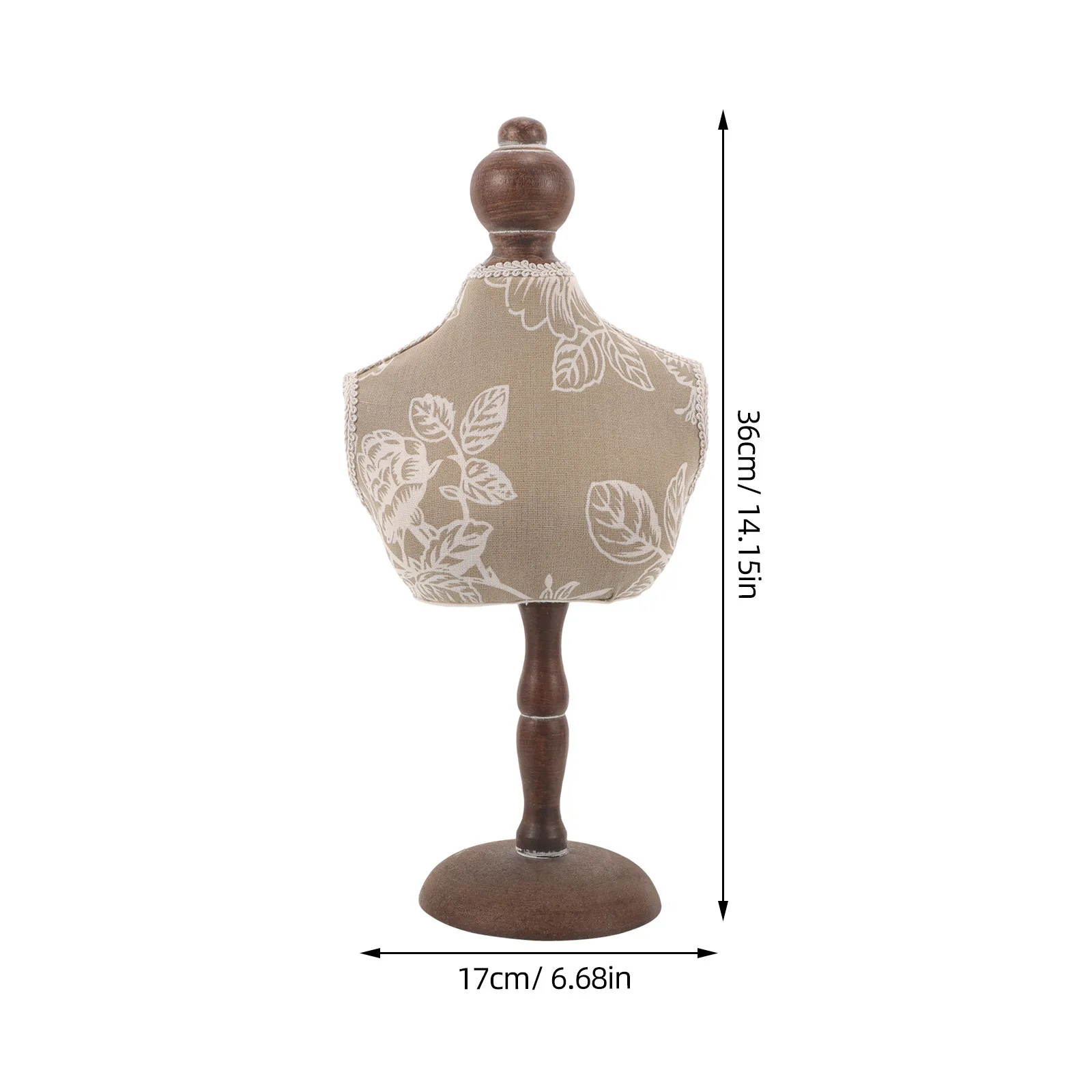 Jewelry Display Stand Wooden Vintage Necklace Showcase Rack Bust Mannequin Pendant Organizer Holder Stand For Selling