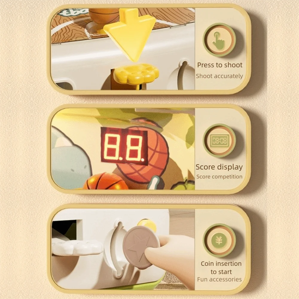 손과 눈의 협응력 향상을 위한 농구 기계, 작은 공룡 그린 코인 작동식 농구 슈팅 기계