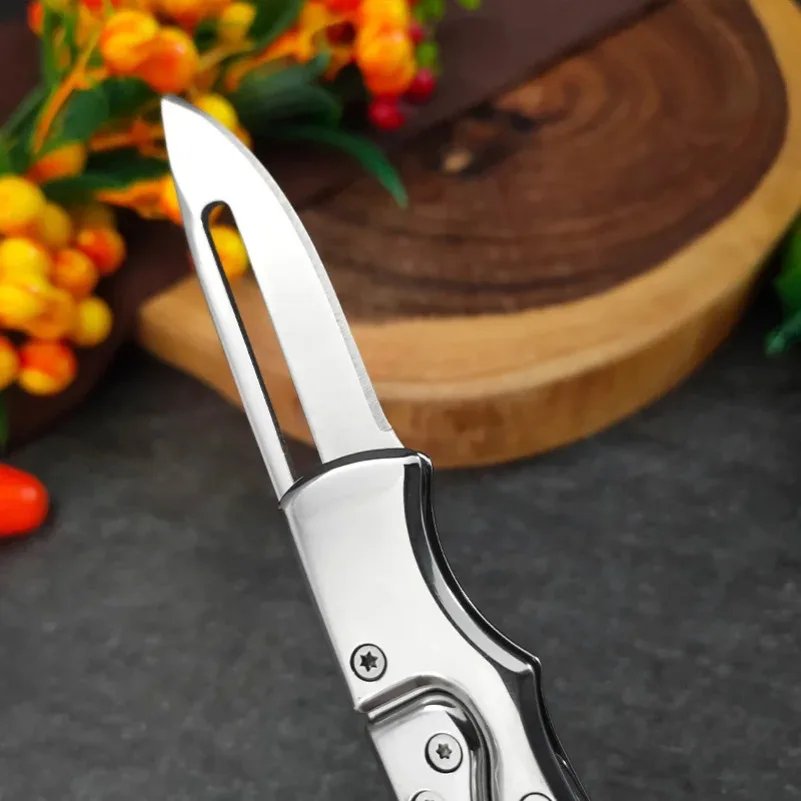 Klappmesser für Grill, Fleisch, Obst und Fisch - Küchenmesser mit Edelstahlgriff - Kochmesser zum Schneiden und Allzweckgebrauch – Detail 7