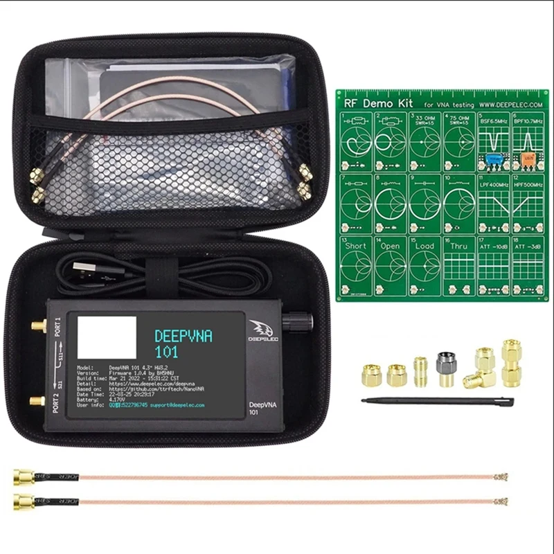 

Новинка 2022, Nanovna Deepvna SWR Meter VHF UHF, анализатор антенны, 4,3 дюймовый IPS ЖК-дисплей, металлическая фотография, аккумулятор