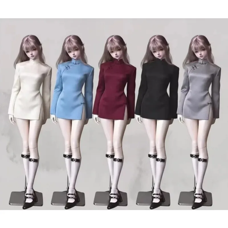 [Nur Kleidung im Angebot] 1/3 1/4 1/6 Republik China Schlankes Langarm-Cheongsam mit Seitenschlitz für BJD-Actionfiguren-Zubehör – Detail 1