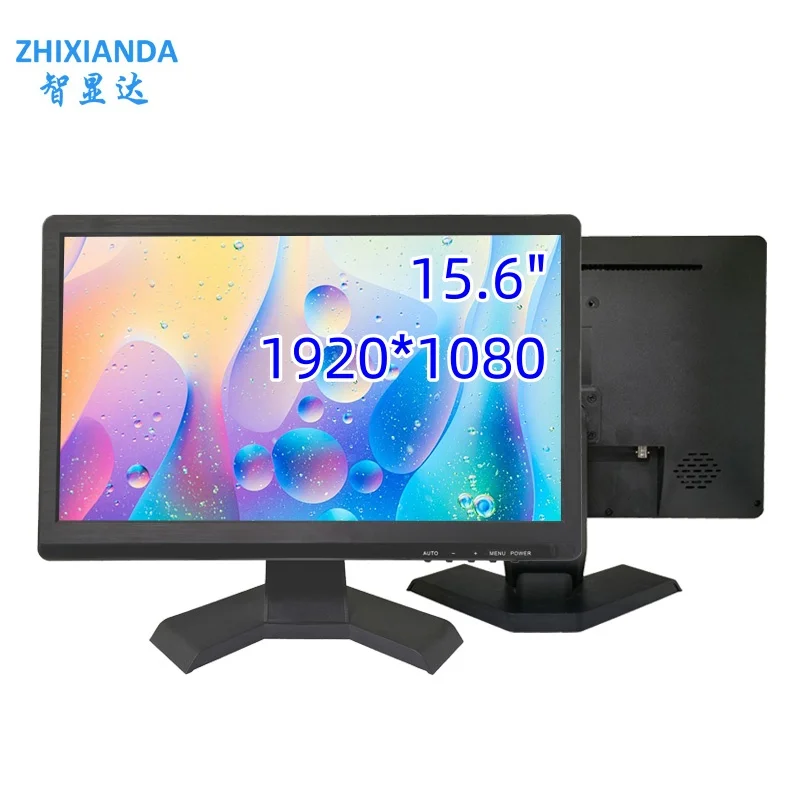 Zhixianda 15.6 Inch 1920*1080 Desktop LCD Plastic LCD Monitor Industrial Diaplay With BNC AV USB HDMI VGA Interface