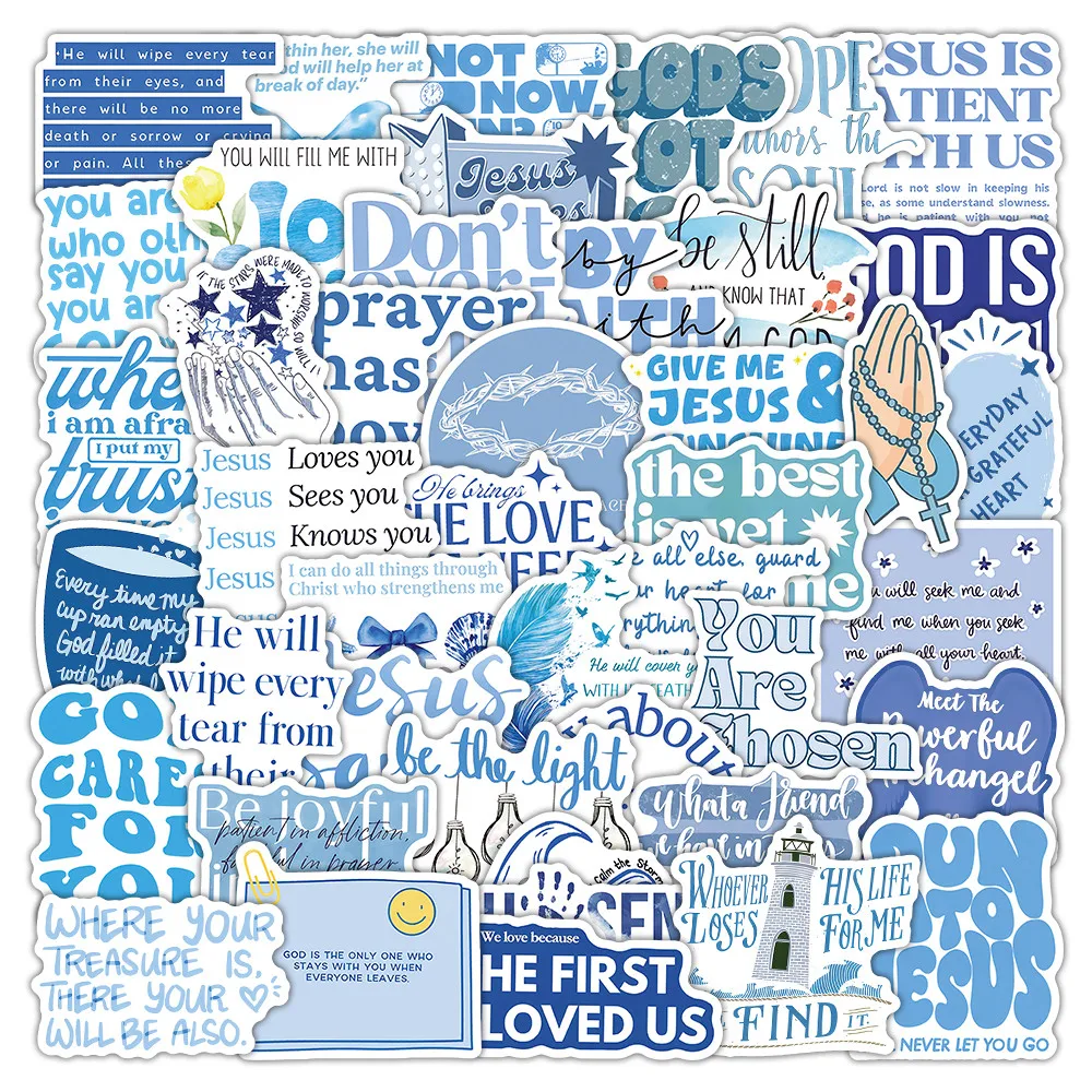 53Pcs Blue Bible Verse Stickers for Faith Journal & Diary Decoration Giajar Sticker Store