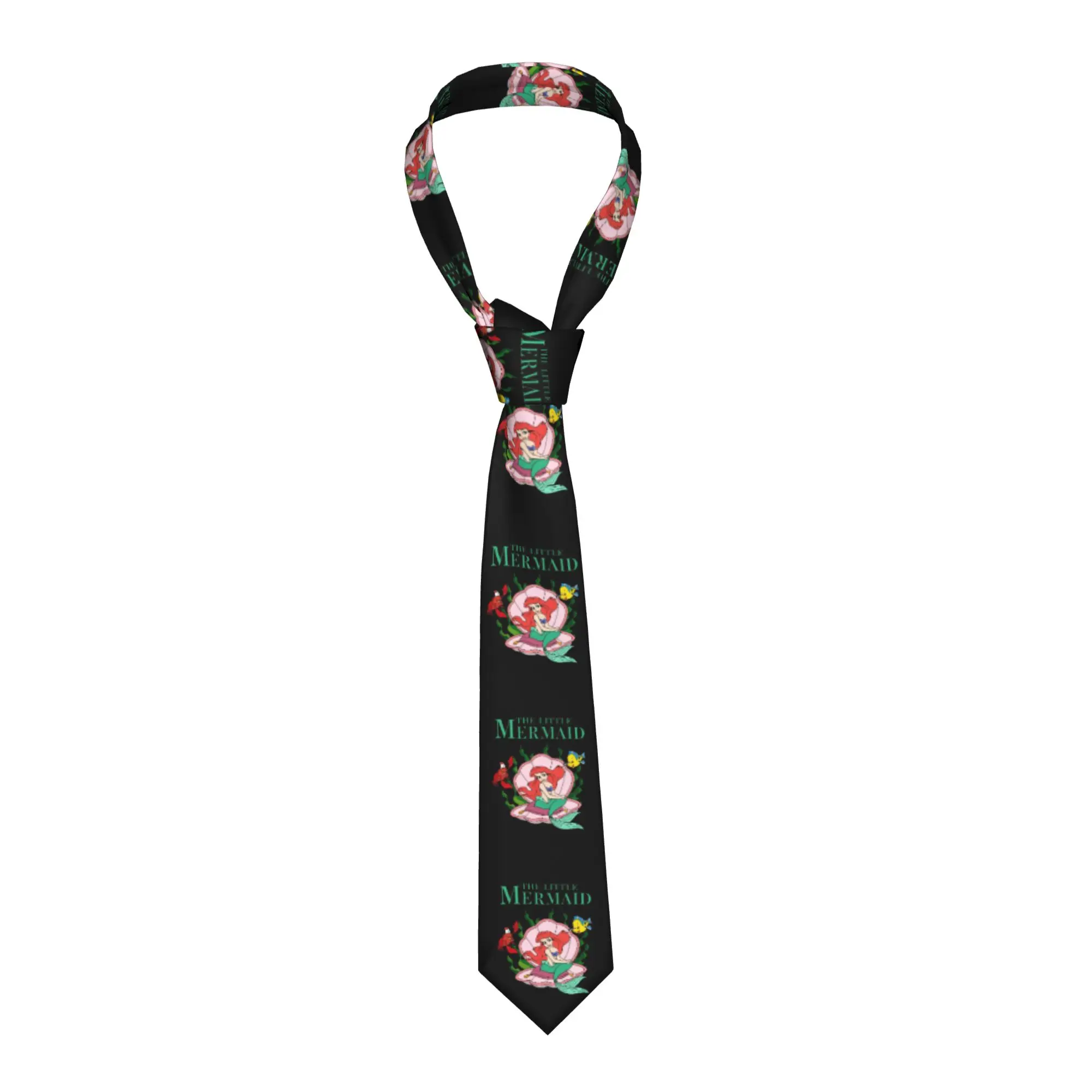 

Классический шелковый галстук с мультяшным принтом «Русалочка» для мужчин, для свадьбы
