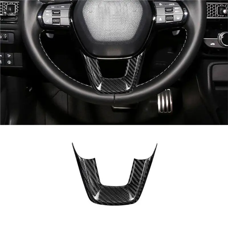 【Top Sale !!】Lower Overlay Frame Cover Trim For Honda Civic 11Th Gen 2022-2026 Dry Carbon Fiber Car U Shape Steering Wheel