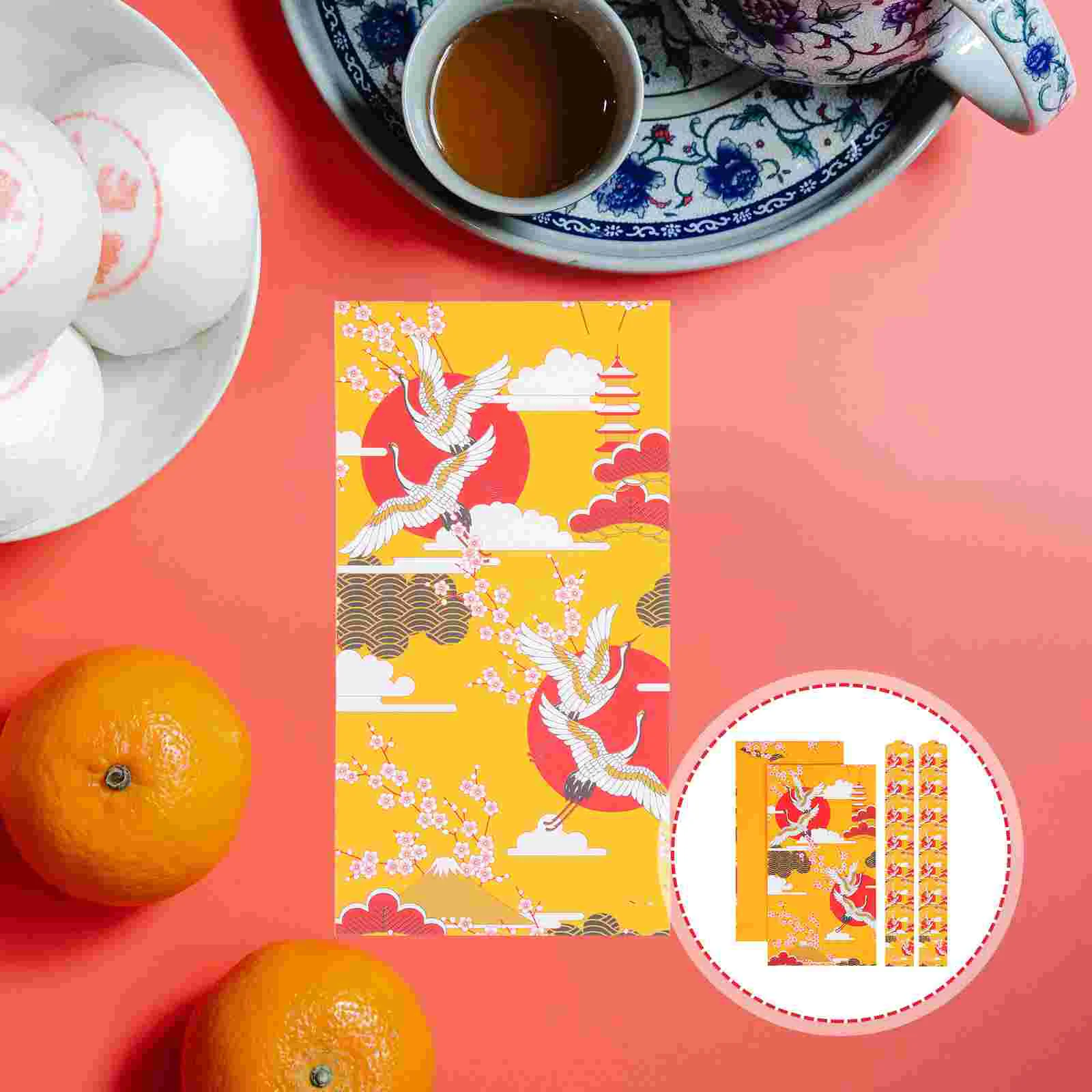 20 Pcs Wallet Japanese Pattern Red Envelope Packet Paper Red Envelopes Li Xi New Year Decorative Envelopes Party Gifts Supply