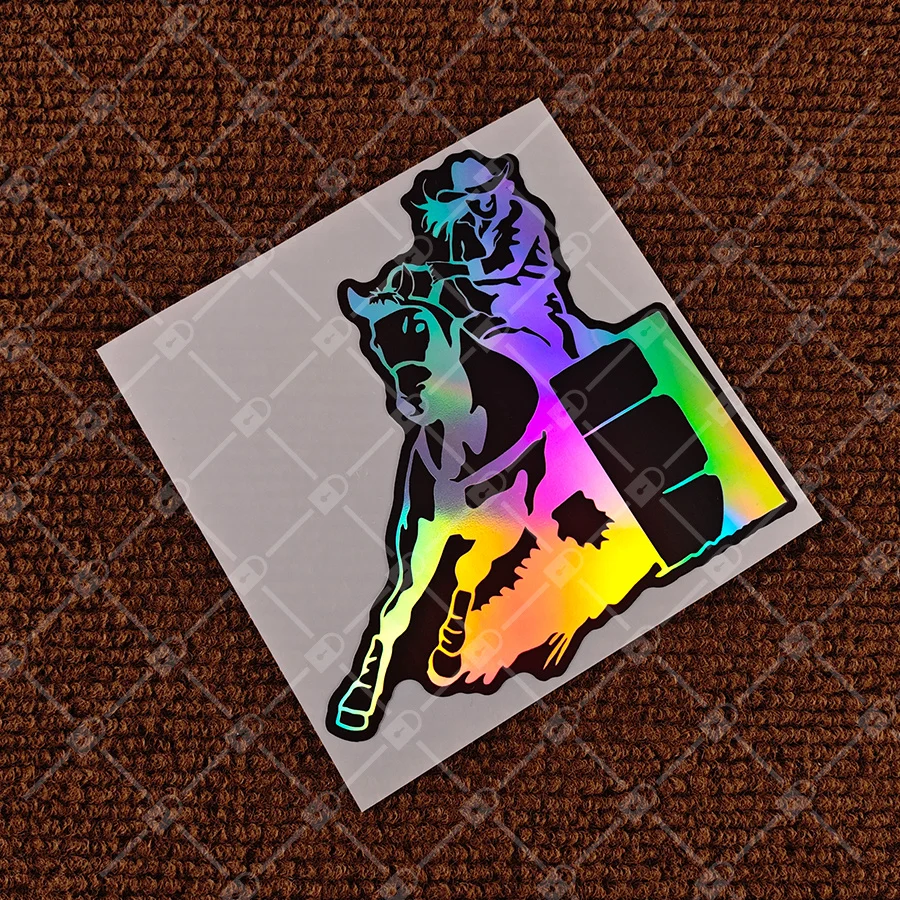 

Country Themed Barrel Runner & Cowboy Horse, Auto Vinyl Stickers Durable Car, Truck, Laptop Bumper Stickers