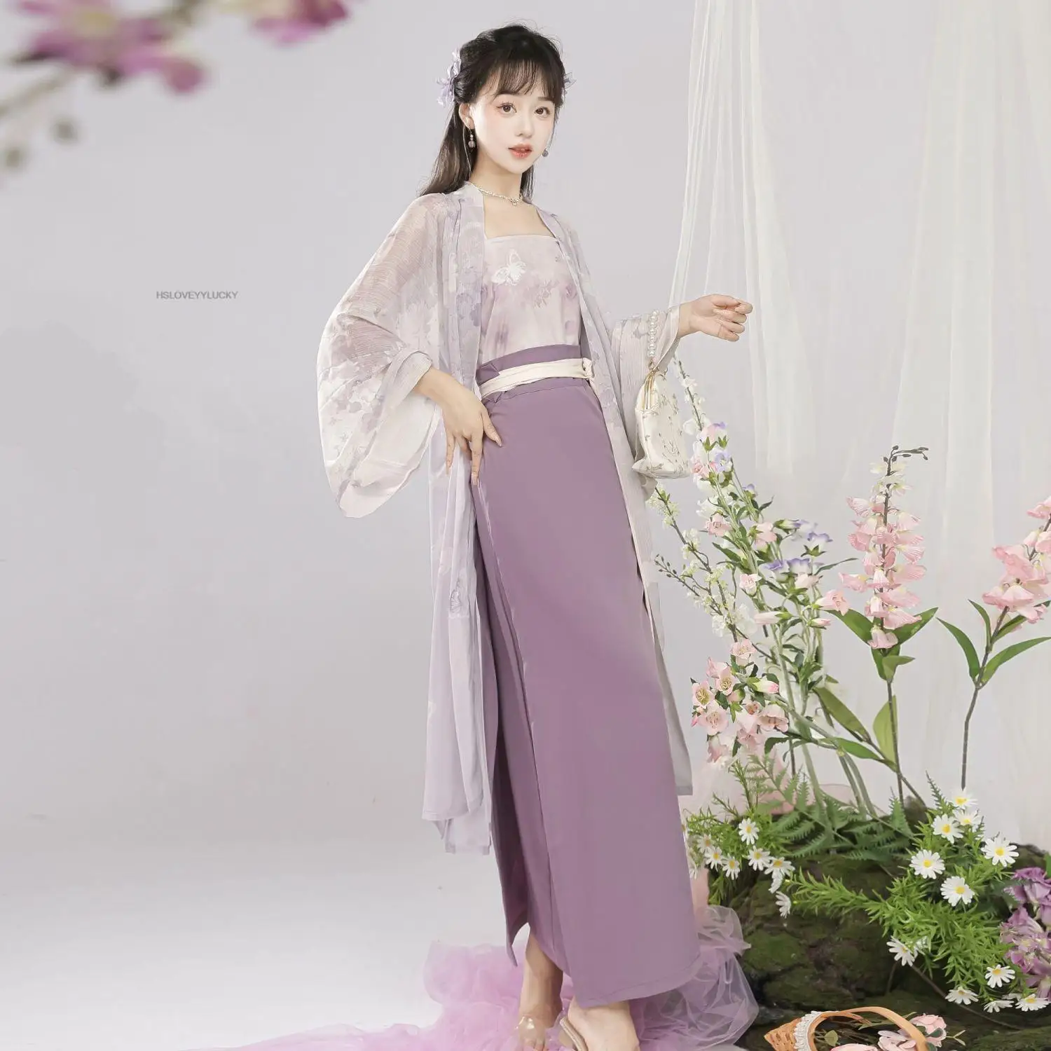 Hanfu de estilo chino para mujer, conjunto de tres piezas mejorado, elegante, Retro, diario, otoño