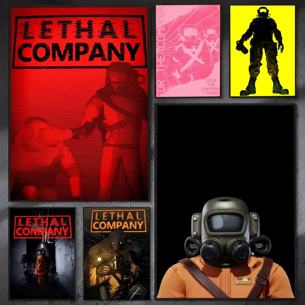 Lethal Company Anime Poster Waterproof Sticky Wall Art Print For Bedroom Living Room Hallway Bar Home Decor