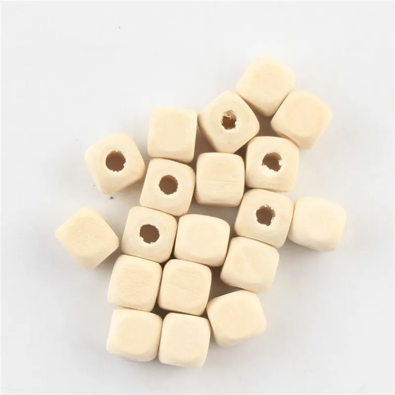 Natural Color Unfinished Wood Beads 8-20mm Square Wood Spacer Beads For Jewelry Making DIY Bracelet Necklace Handmade Accessorie