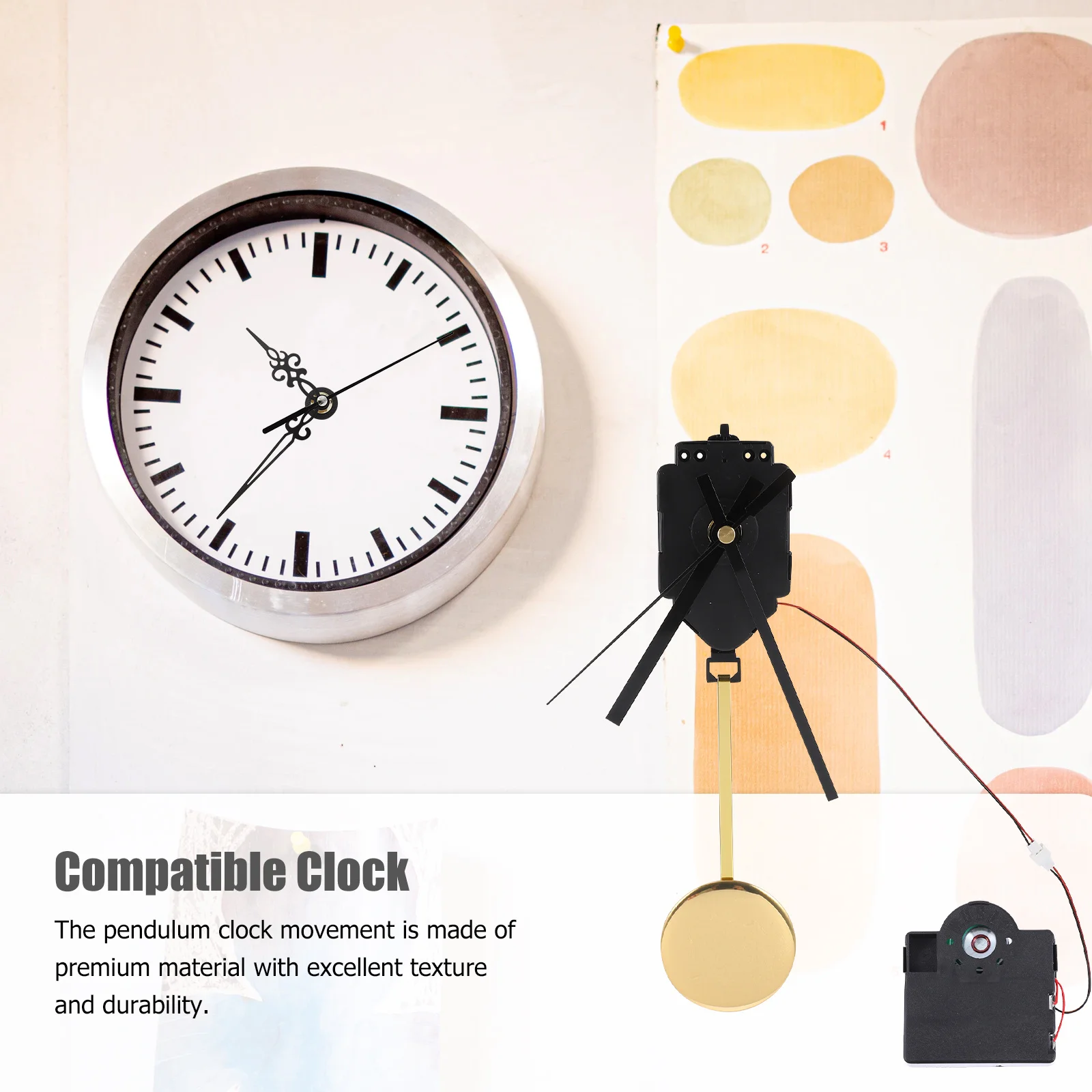 

1Set Quartz Pendulum Clock Movement Replacement Durable Core for Wall Clocks DIY Clock Mechanism Pointer Parts Kit
