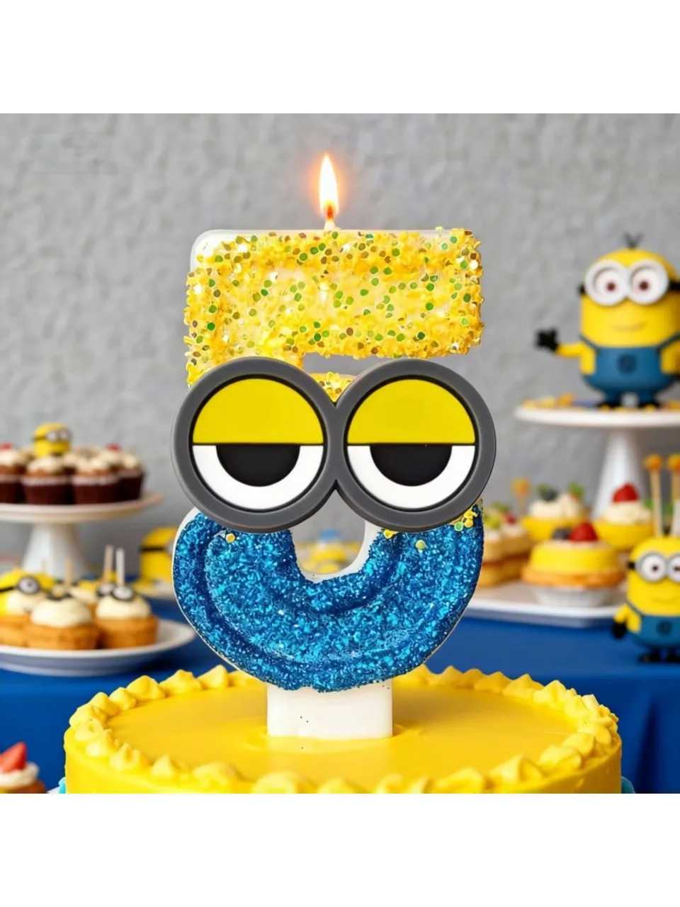 Gelbe Bananenmann Kerze Nummer 0-9 Geburtstagstorte Kerze Dekoration Bananenmann Geburtstagsparty Tortenaufsatz Babyparty Dekor Geschenk