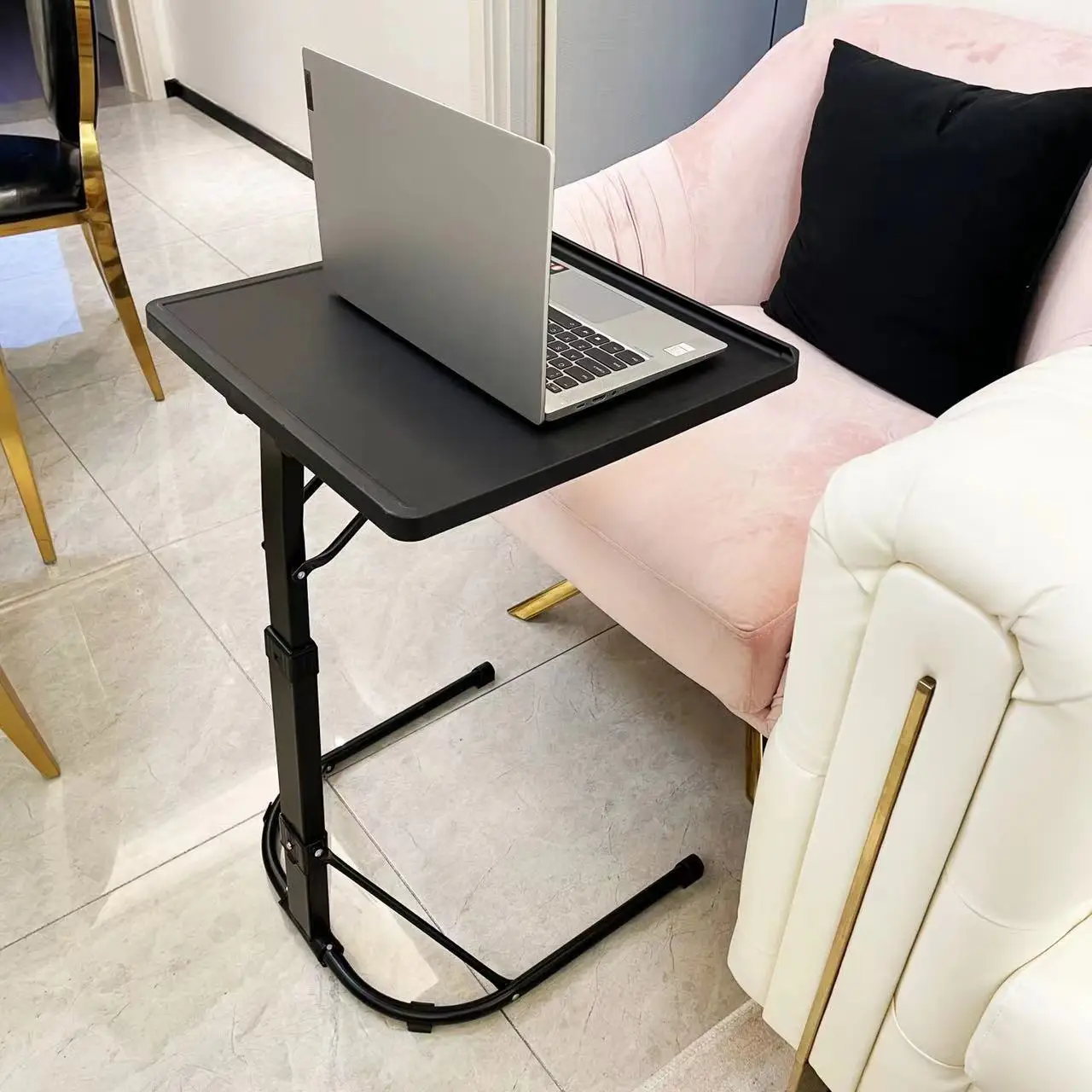 Ergonomic Adjustable Laptop Stand for Bed and Sofa – Foldable Lap Desk with Multi-Level Height & 4 Tilt Angles for Neck Pain