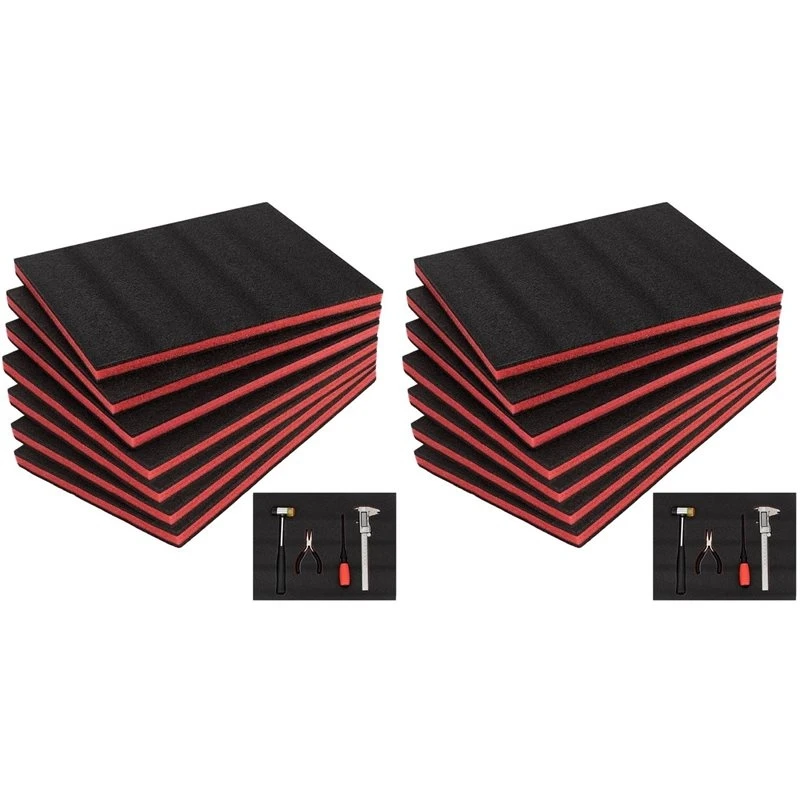 14Pcs Tool Box Foam,15.7X11.8X0.9Inch Tool Inserts For Toolbox Hard Case Drawer Camera Toolbox Tool Shadow Insert-New