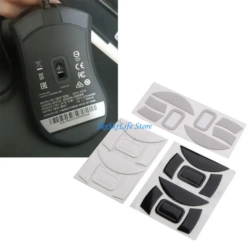 E65E Mouse Skates Pads 2Pack Rounded Curved Edges Mouse Feet Replacement for DeathAdder Essential Mouse