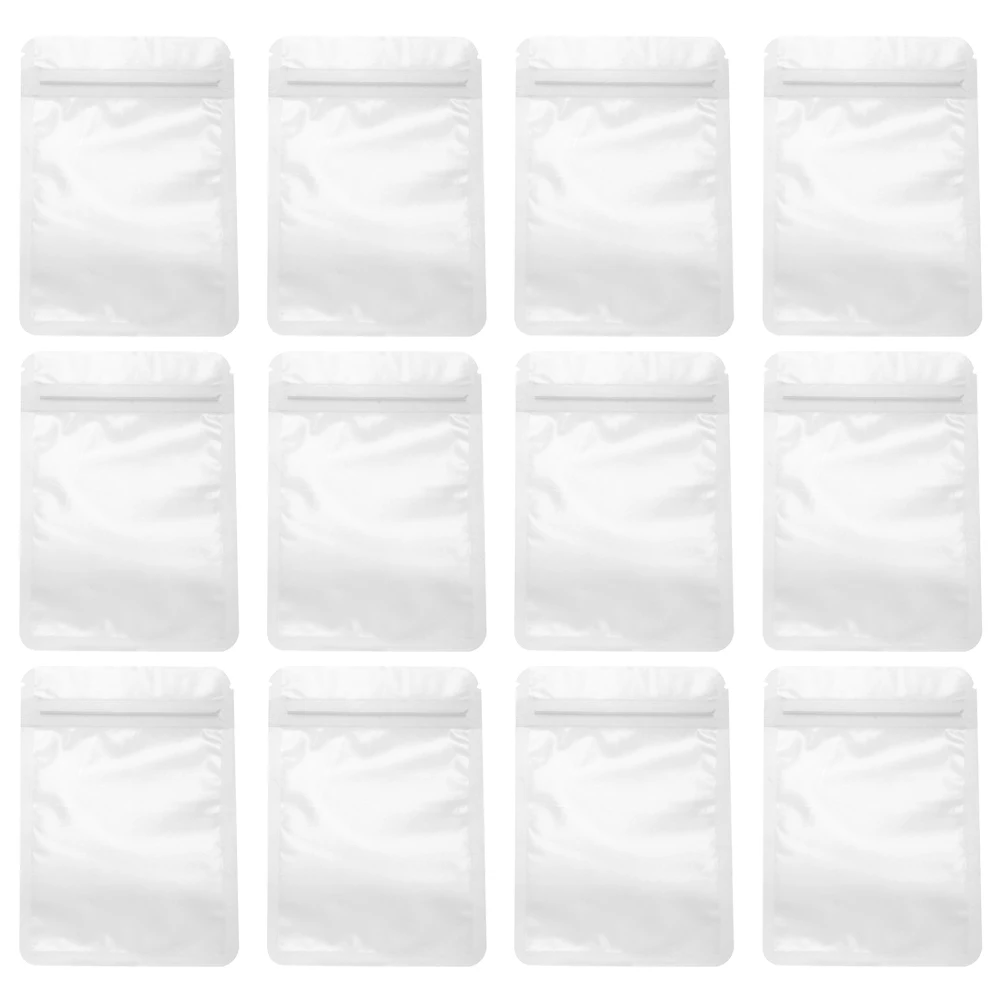 

50pcs Flat Bottom Matte Snacks Packaging Waterproof Food Storage Reusable Plastic Bags For Jewelry Button Pearl