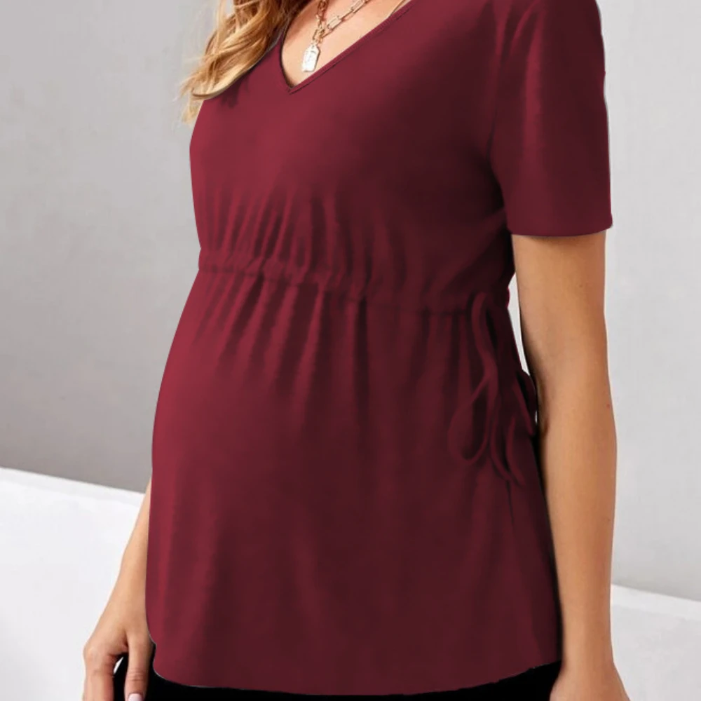 Vrouwen Zwangere Top Korte Mouwen Borstvoeding T-shirt Moederschap Zomer Top Casual Tee Truioverhemd Vrouwelijke Kleding