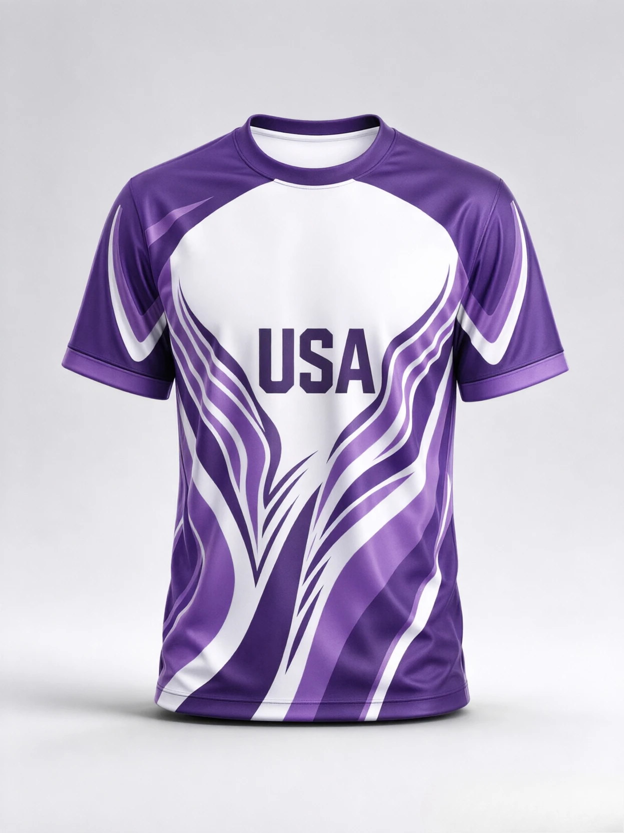 Men USA Football Jersey Dynamic Wave Line Print Short Sleeve Soccer Shirt For Gym And Football Training