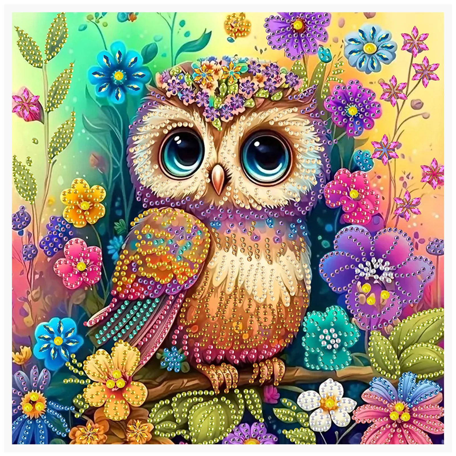 5D DIY Diamond Painting Kit Owl Pattern Decoration DIY Alien Drill Diamond Mosaic Art Gift Crafts Wall Home Decoration