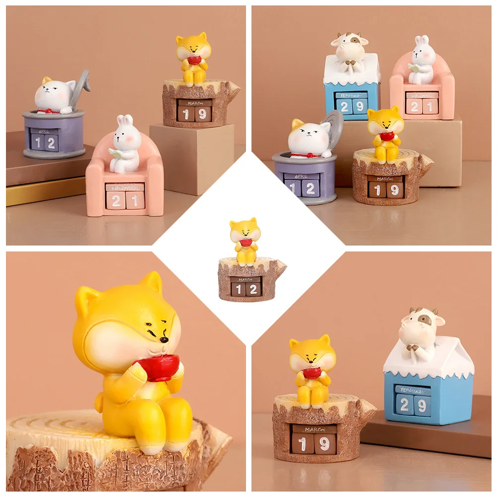 

Time Elf Ornaments Adorable Calendar Desk Table Decor Accessory Home Pretty Cartoon