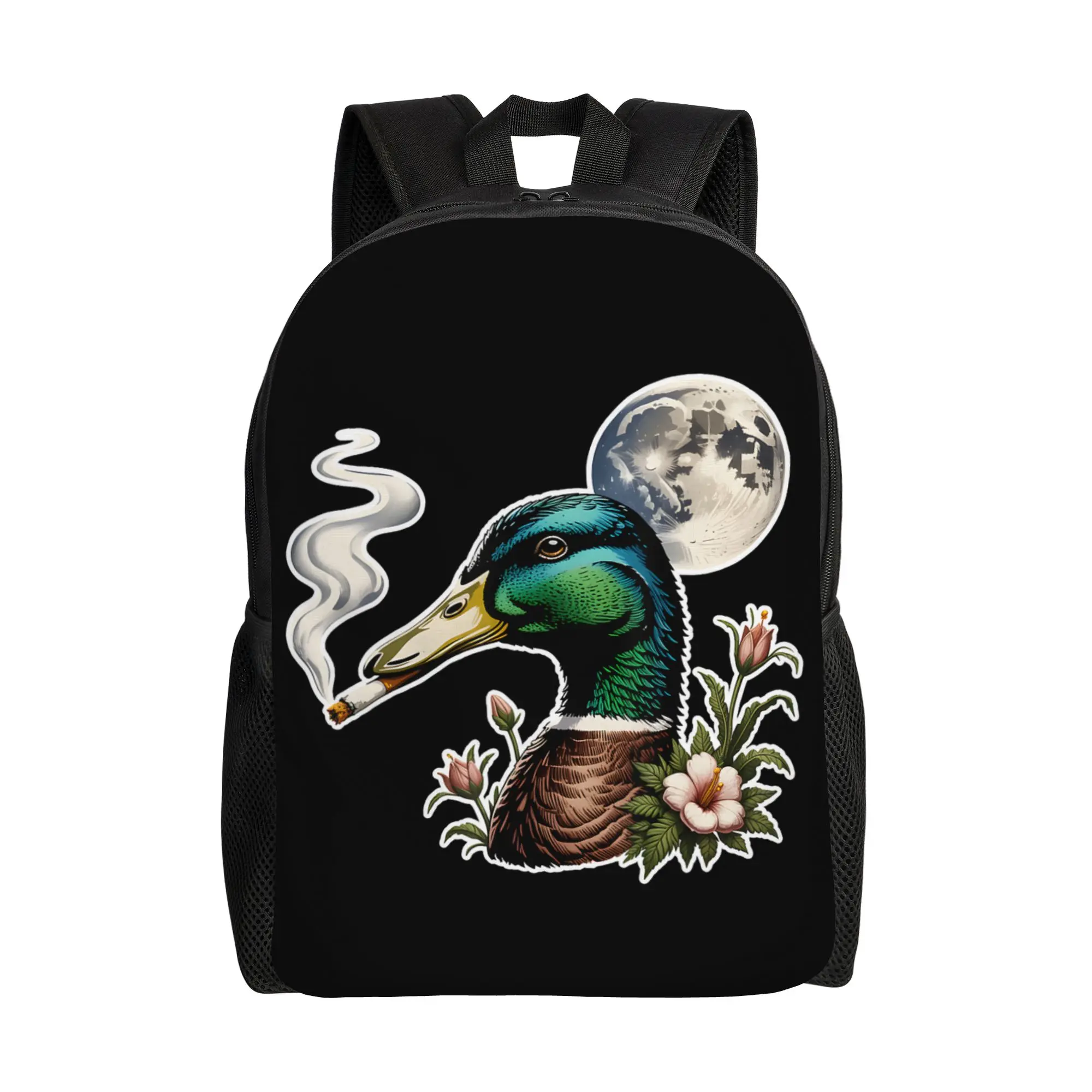 

Funny Mallard Duck Smoking Cigarette Meme Backpack Cycling Backpacks Boy High Quality Large School Bags Kawaii Rucksack