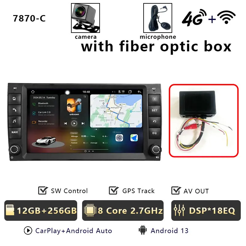 CHSTEK Android 14 Multimedia Speler voor Porsche Cayenne 955 957 9PA 2002-2010 Carplay GPS Autoradio Stereo WIFI 4G BT