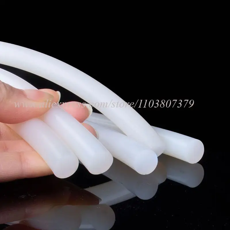 1Meter White Rubber Gasket Trim Seal Strips O Ring Waterproof Bars High Temperature Resistant Solid Silicone Cord Dia 1mm-20mm