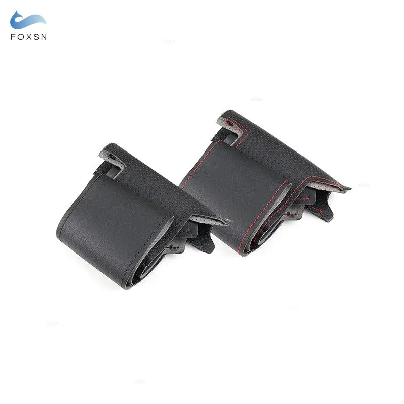 For Mazda 2 2007 2008 2009 2010 2011 2012 Hand Sewing Car Accessories Interior Steering Wheel Cover Leather Sticker Trim