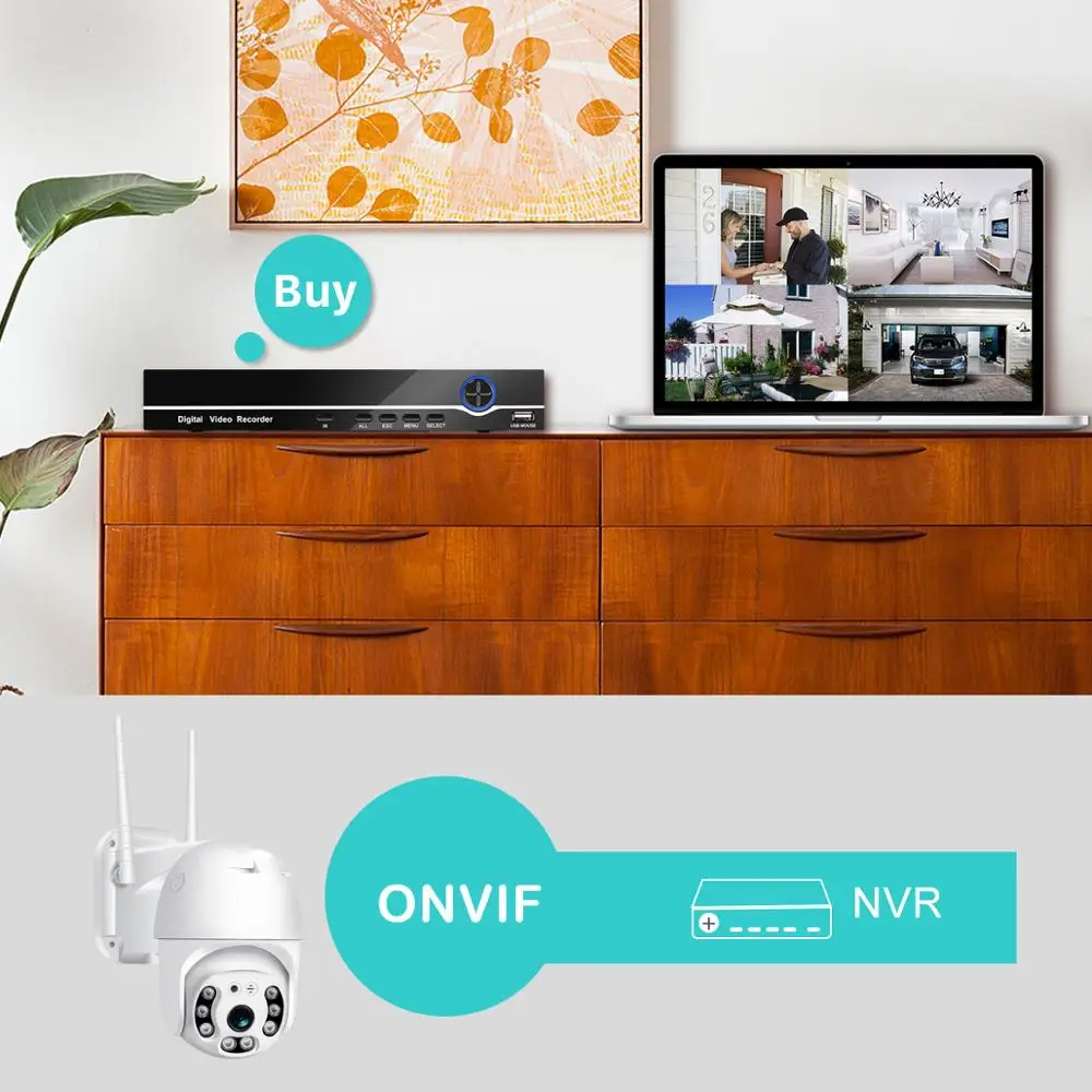 Ycc365 Plus 1080P PTZ واي فاي كاميرا IP في الهواء الطلق 4X التكبير الرقمي AI الإنسان كشف كاميرا لا سلكية الصوت الأمن CCTV واي فاي مراقب #4