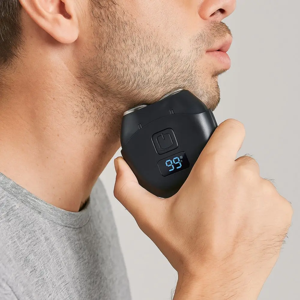 

Waterproof Electric Shaver Double-headed USB Charging Beard Hair Trimmer Mini Digital Display Travel Pocket Razor Household