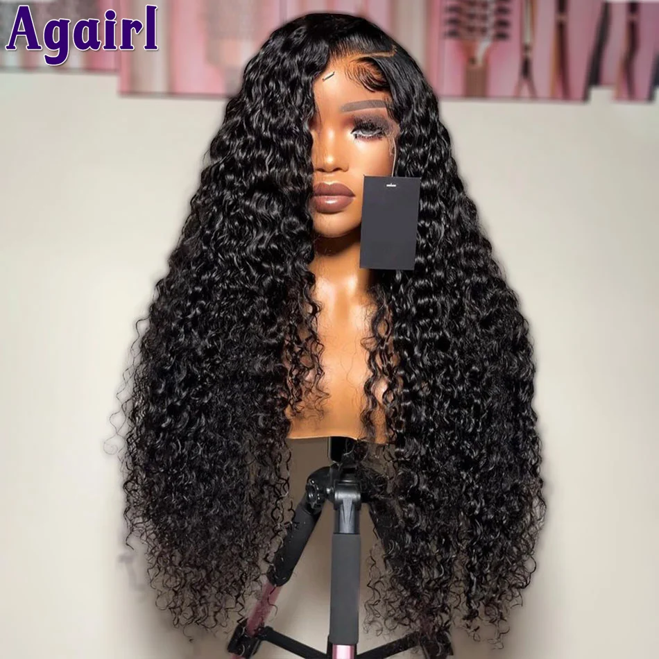 Gelap 99J Burgundy 13x6 renda Frontal rambut palsu manusia keriting renda transparan 13x4 gelombang air Wig depan Brasil 4X6 siap Go Wig