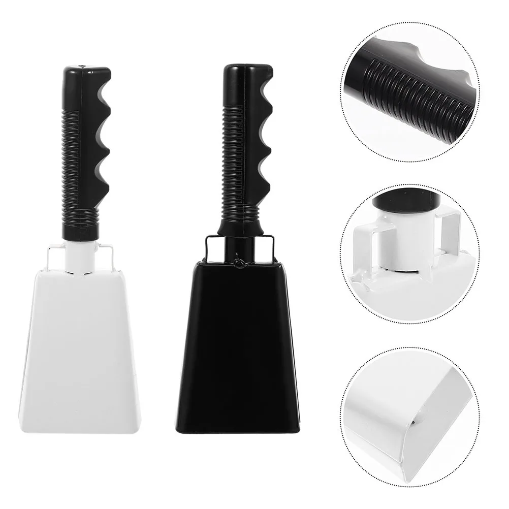 

2 Pcs Sound Generator Bull Bell Handbells Cowbell with Handle Small Musical Cheering Drum Kit