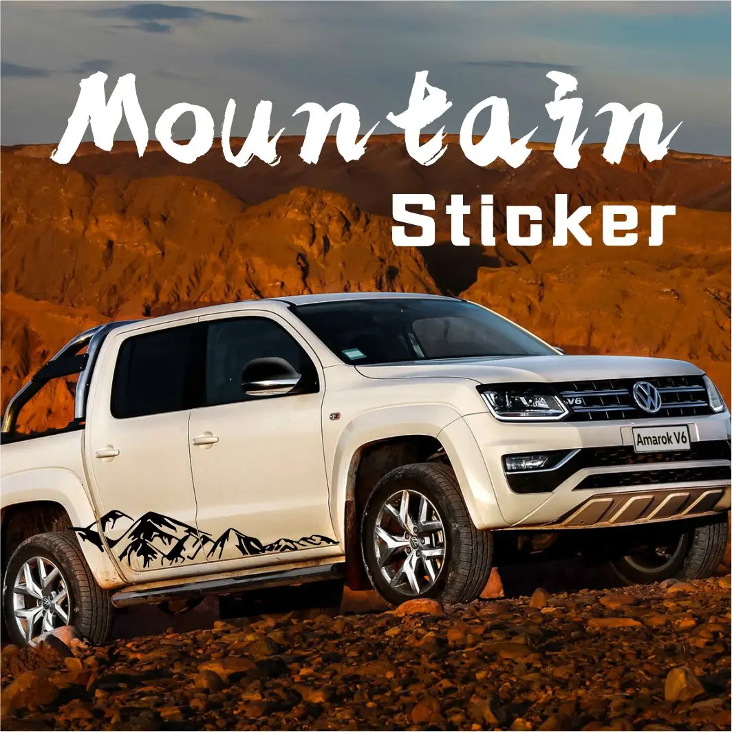 

Наклейка с горным рисунком для автомобилей Volkswagen Amarok, Toyota Hilux, Dodge RAM, Isuzu Dmax, GWM Poer, Nissan Navara, декор для пикапов