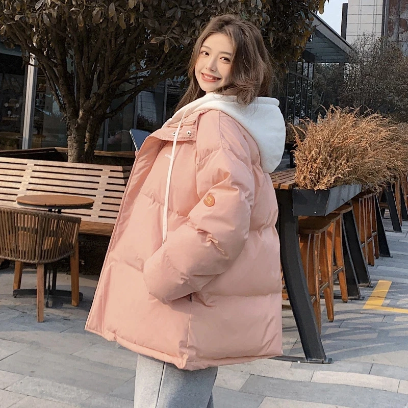 2023 Winter Jacke Frauen Dicke Warme Unten Baumwolle Mantel Weibliche Mode Lose Mit Kapuze Parkas Casual Outwear