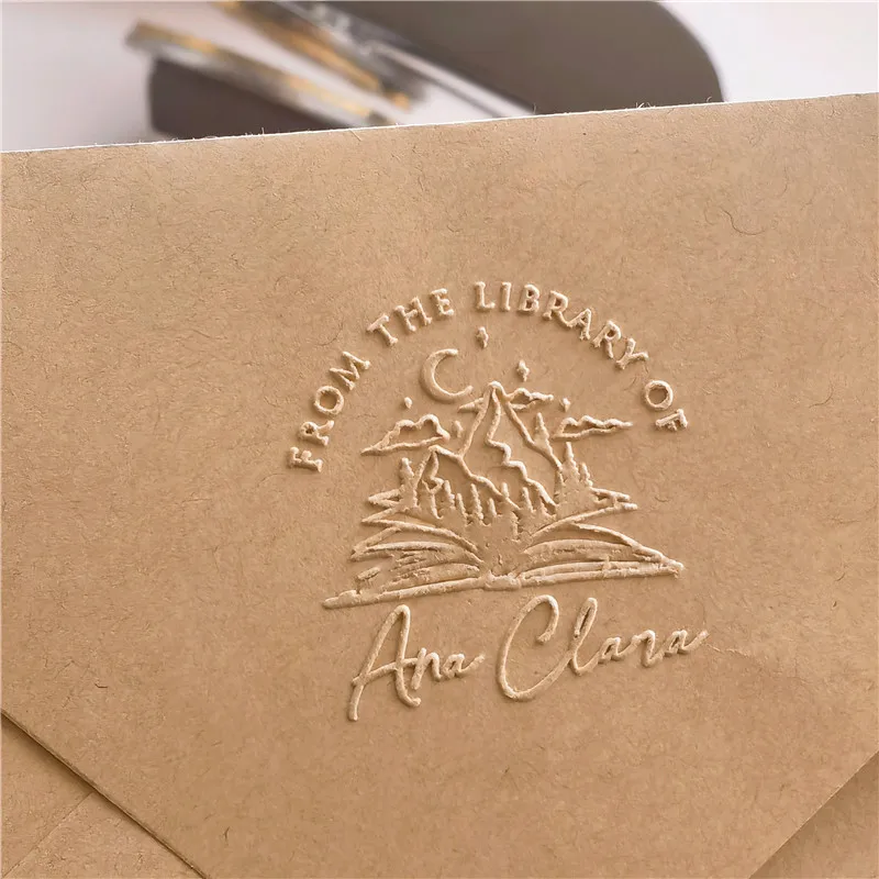 Custom Embosser Stamp, from the library embosser, Personalized Book Embosser, custom logo,gift for book lover cute cat design