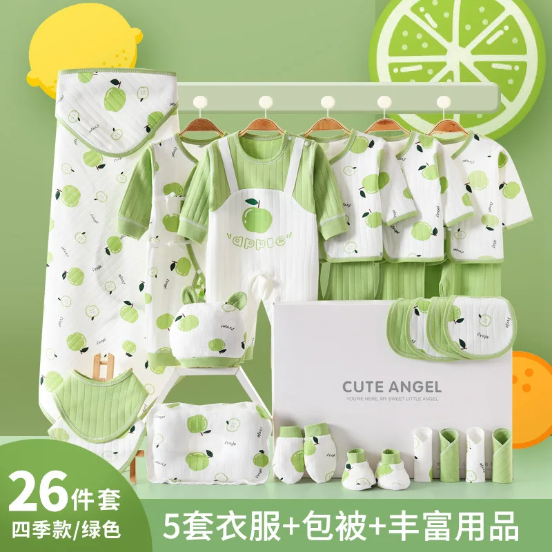 

2023 New 24-26 Piece Set Newborn Baby Clothing baby girl Gift Box Set baby Boy Orange Cotton Clothing Set baby supplies complete