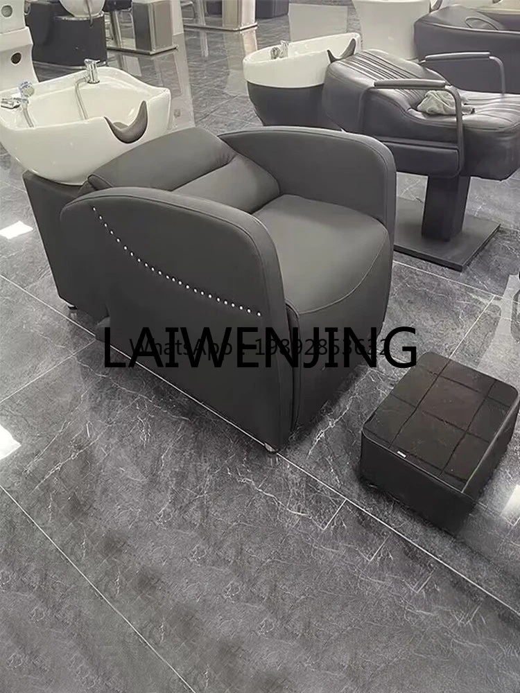 XTC8New Haircut Shampoo Hair Salon Fashion Simple Ceramic Deep Basin Half Lying Flushing Bed for Hair Salon